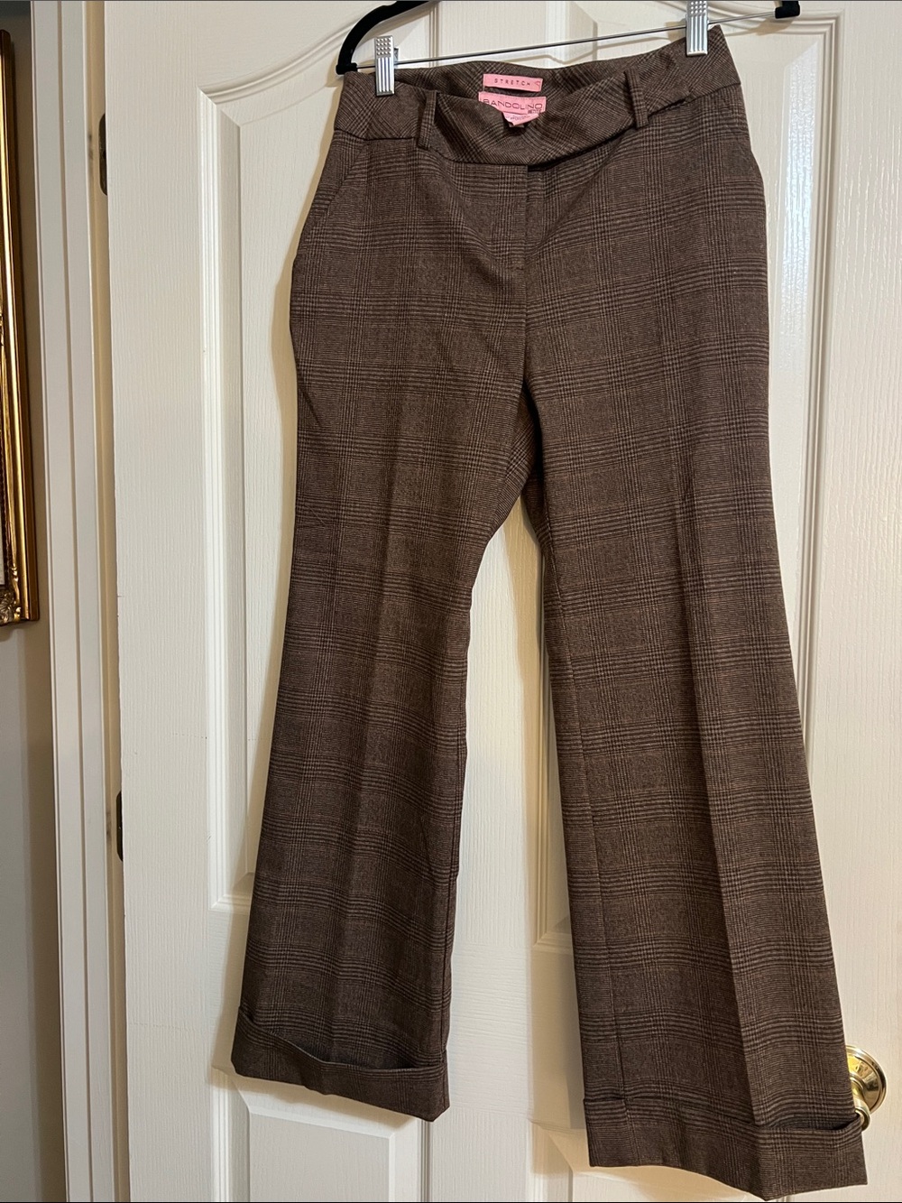 Bandolino Brown Plaid Wide LegTrousers